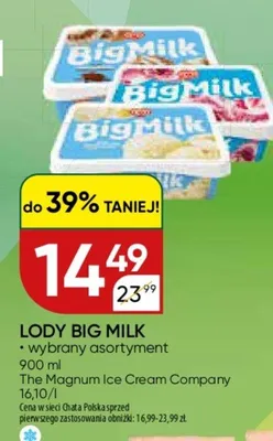 Lody big milk *wybrany asortyment promocja w Chata Polska