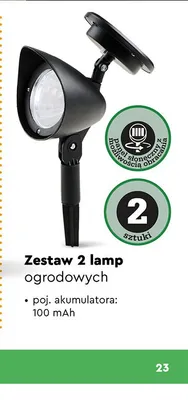 Zestaw 2 lamp ogrodowych promocja w Biedronka