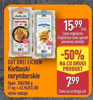 Kiełbaski norymberskie Gut Drei Eichen promocja w Aldi