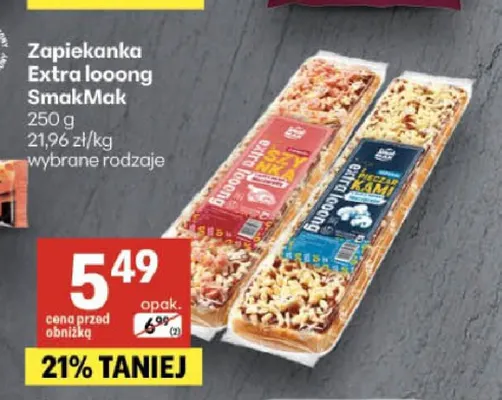 Zapiekanka Extra looong SmakMak z szynką promocja w Delikatesy Centrum