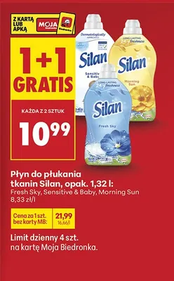 Płyn do płukania tkanin Sensitive & Baby 1+1 GRATIS promocja w Biedronka
