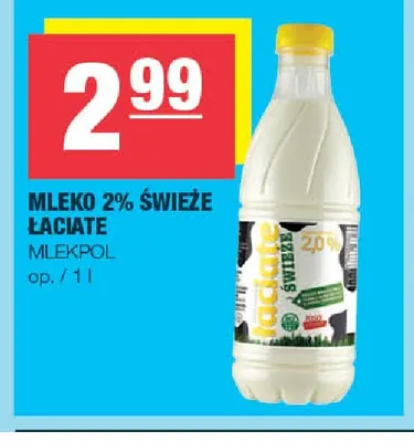 Mleko świeże Łaciate Mlekpol 2% promocja w SPAR