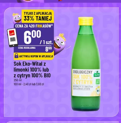 Sok z limonki 100% EkoWital BIO promocja w POLOmarket