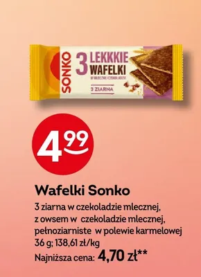 Wafelki Sonko pełnoziarniste w polewie karmelowej promocja w Żabka