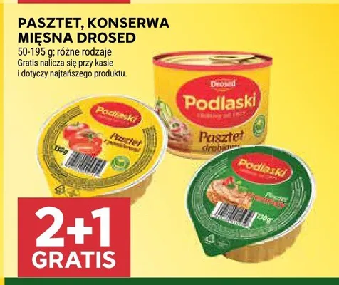 Pasztet konserwa mięsna Drosed Podlaski promocja w Stokrotka