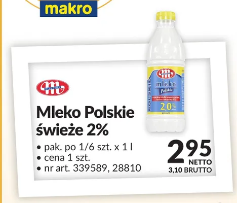 Mleko Polskie świeże 2% Mlekovita promocja w Makro