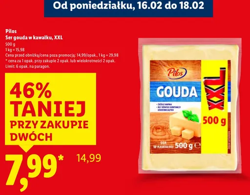 Ser gouda w kawałku, XXL promocja w Lidl