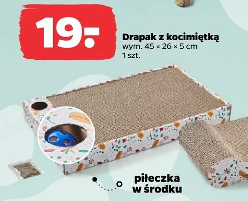 Drapak z kocimiętką 45x26x5 cm promocja w Netto