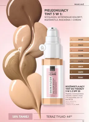 Rozświetlający tint do twarzy 5 w 1 z SPF 30 Avon promocja w AVON