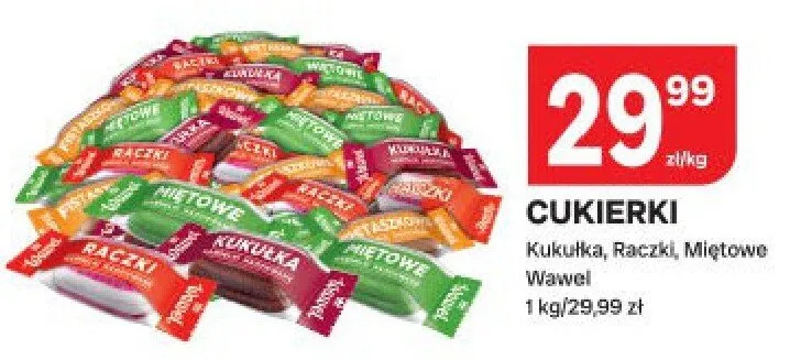 Cukierki Kukulka, Raczki, Miętowe Wawel promocja w Chorten