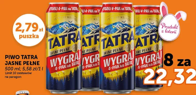 Piwo Tatra Jasne Pełne Wygraj promocja w Euro Sklep