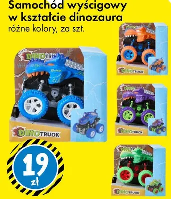 Samochód wyścigowy w kształcie dinozaura różne kolory promocja w Tedi