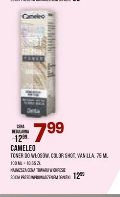 Toner do włosów Cameleo Color Shot Vanilla promocja w Drogerie Natura