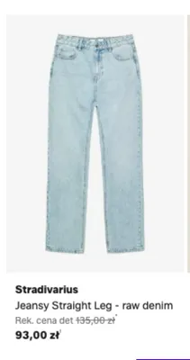 Jeansy Straight Leg Stradivarius raw denim promocja w Lounge by Zalando