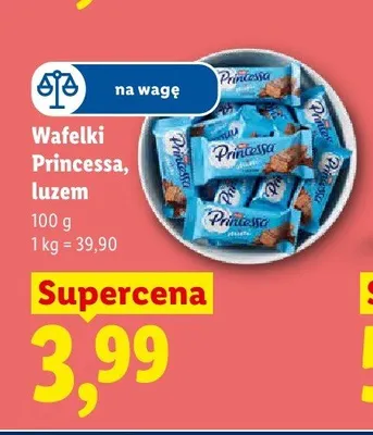 Wafelki Princessa luzem promocja w Lidl