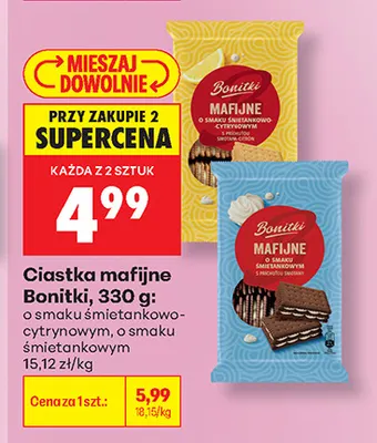 Ciastka mafijne o smaku śmietankowo-cytrynowym Bonitki promocja w Biedronka