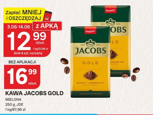 Kawa mielona Jacobs Gold promocja w Chorten