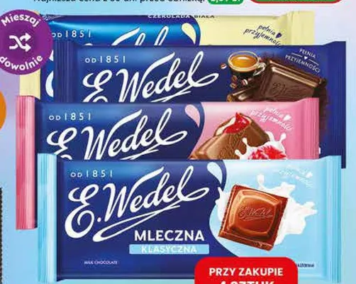 Czekolada mleczna klasyczna E.Wedel promocja w Dino