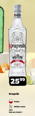 Wódka czysta Krupnik 40% promocja w Netto