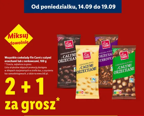 Czekolada gorzka z całymi orzechami Fin Carré promocja w Lidl