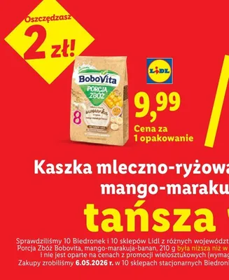 Kaszka mleczno-ryżowa Porcja Zbóż mango-marakuja-banan promocja w Lidl