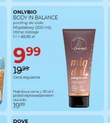 Peeling do ciała OnlyBio Body in Balance Migdałowy promocja w Drogerie Jawa
