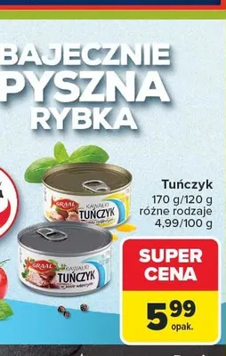 Tuńczyk kawałki w oleju roślinnym Graal promocja w Carrefour