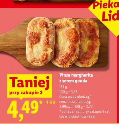 Pinsa margherita z serem gouda promocja w Lidl