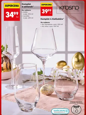 Komplet 4 kieliszków promocja w Biedronka