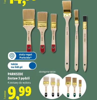 Zestaw 3 pędzli Parkside promocja w Lidl