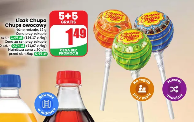 Lizak Chupa Chups owocowy promocja w Dino