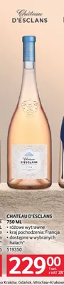 Wino Chateau d'Esclans różowe wytrawne Francja promocja w Selgros