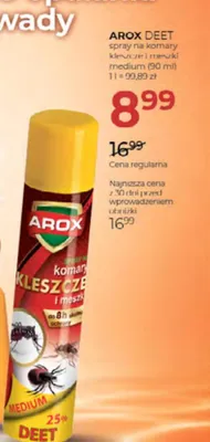 Spray na komary kleszcze i meszki Arox Deet promocja w Drogerie Jawa