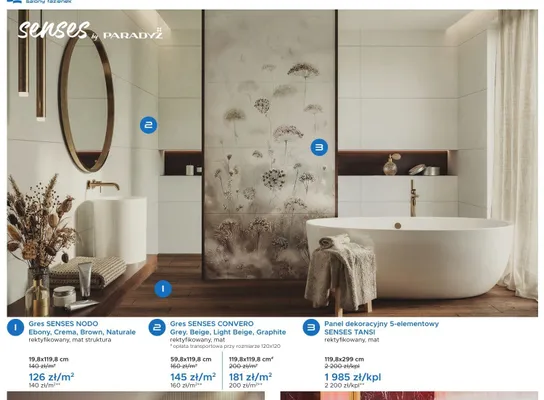 Gres Senses Nodo Brown rektyfikowany mat struktura 19,8x119,8 cm promocja w Blu Salony Łazienek