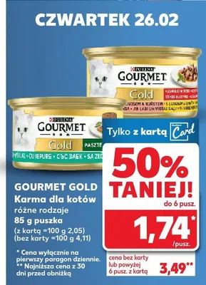 Karma dla kotów różne rodzaje 85g puszka promocja w Kaufland