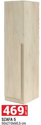 Szafa 5 System Braga kolor dąb cremona 50x210x60,5cm promocja w Merkury Market