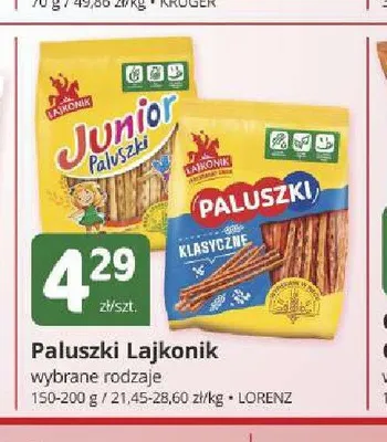 Paluszki Lajkonik Junior promocja w Marketvita