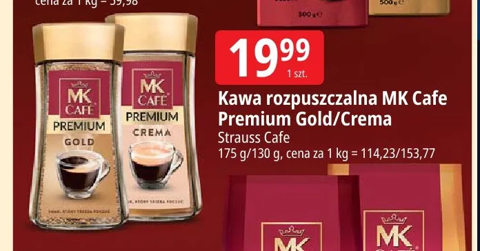 Kawa rozpuszczalna MK Cafe Premium Crema promocja w Leclerc