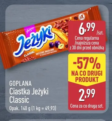 Ciastka Jeżyki Classic Goplana promocja w Aldi
