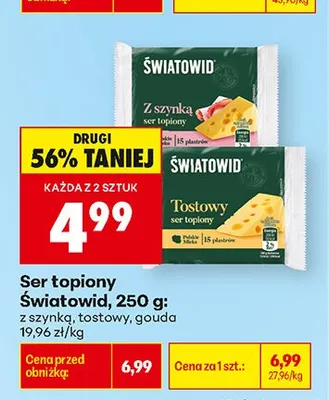 Ser topiony z szynką Światowid promocja w Biedronka
