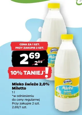 Mleko świeże 2,0% promocja w Netto