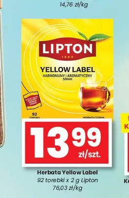 Herbata czarna Lipton Yellow Label promocja w emma MARKET