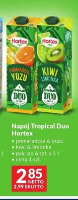 Napój kiwi limonka Hortex Tropical Duo promocja w Makro
