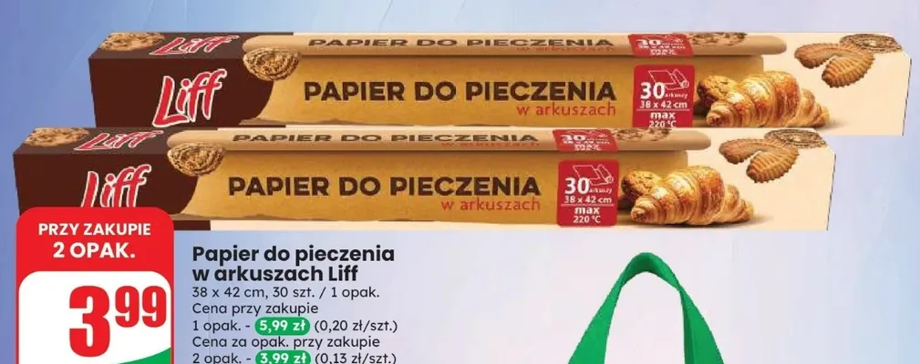 Papier do pieczenia w arkuszach Liff promocja w Dino