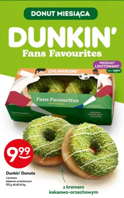 Donuty Dunkin' Donuts Fans Favourites z kremem kakaowo-orzechowym promocja w Żabka