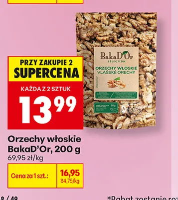 Orzechy włoskie BakaD'Or promocja w Biedronka