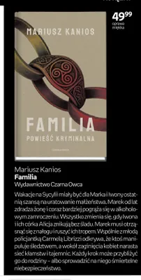 Książka Mariusz Kanios Familia Wydawnictwo Czarna Owca promocja w Empik