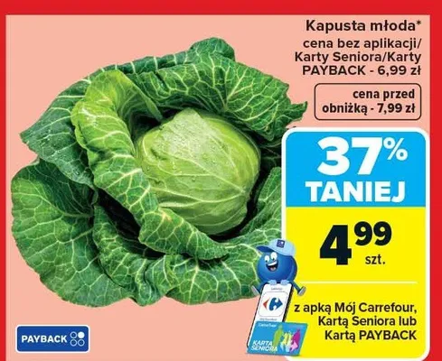 Kapusta młoda promocja w Carrefour