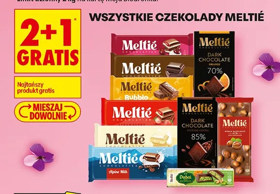 Czekolady Meltié wszystkie czekolady promocja w Biedronka