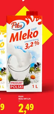 Mleko UHT Pilos 3,2% promocja w Lidl